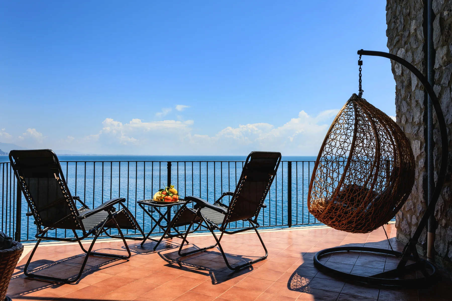 Panoramic private terrace overlooking the Amalfi Coast